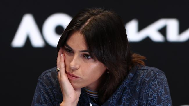 Ajla Tomljanovic is shattered after her decision to pull out from the Australian Open. Picture: Graham Denholm/Getty Images