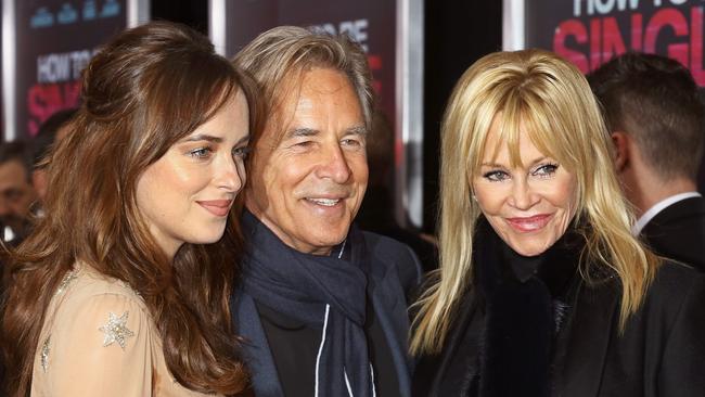 With daughter Dakota Johnson and ex-wife Melanie Griffith in 2016. (Picture: Jim Spellman/WireImage)