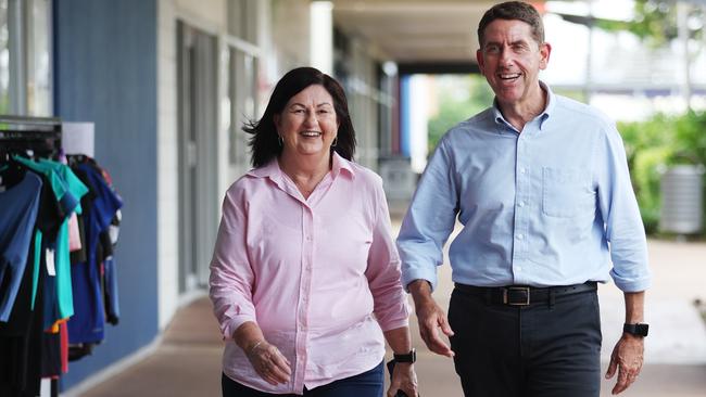 Anne Baker for Burdekin with the Deputy Premier Cameron Dick in Moranbah. Pic Annette Dew