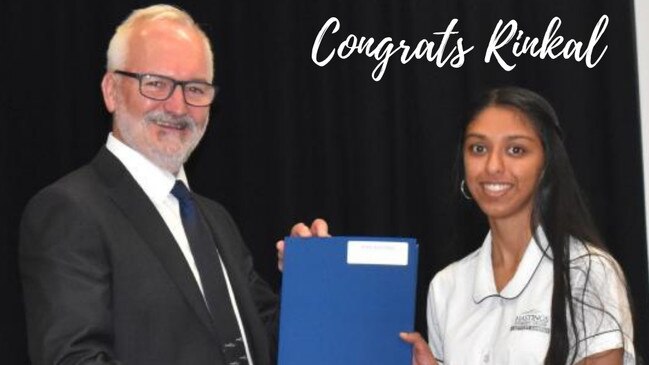 Rinkal Khetani, 2020 Dux of Hastings Secondary College Westport Campus. Pic Facebook