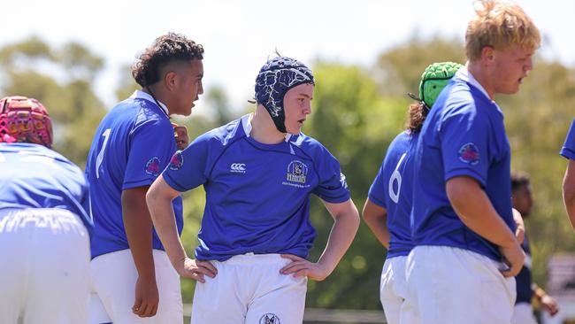 Buildcorp Emerging Reds Cup action from the day one match between Queensland Country Under-14s and Brisbane Junior Rugby Union Under-14s. Picture credit: QRU Media/ Erick Lucero.