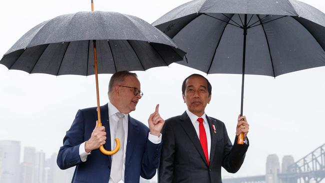 Prime Minister Anthony Albanese in Sydney with Indonesian President Joko Widodo. Picture: David Swift