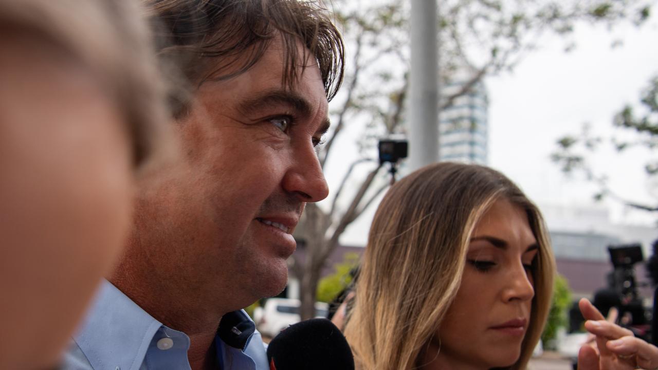 Matt Wright and Kaia Wright arrive at the Darwin Local Court on Thursday. Picture: Pema Tamang Pakhrin