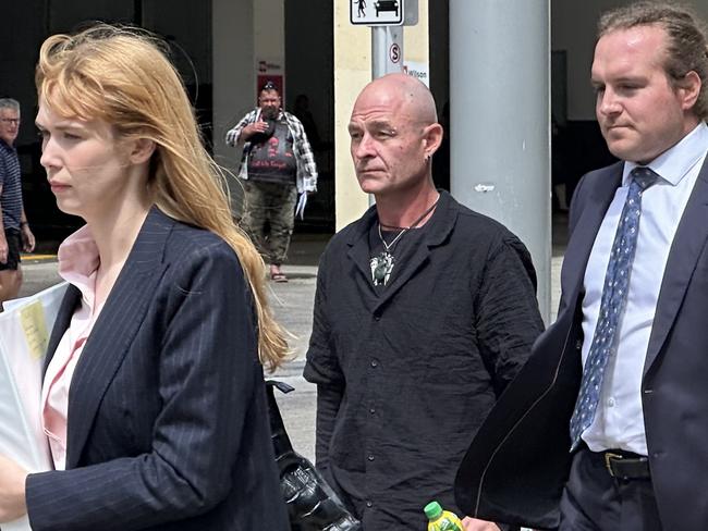 Dion Barber arrives at the District Court in Perth with his legal team for the start of a three week trial, he is suing the state government over claims he was placed in the care of his alleged abusers, and was abused again while in state care. Picture: NewsWire/ Emma Kirk,