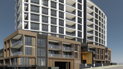 A 12-storey unit block will have a childcare centre on the ground floor, subject to approval.