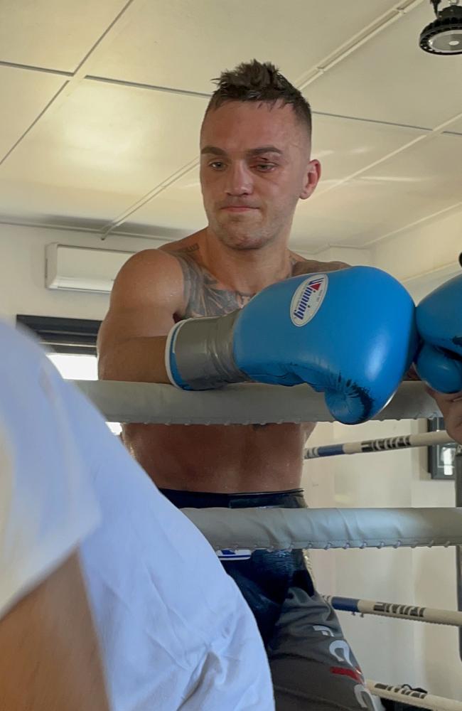 Sam Goodman suffered a cut during a sparring session. Photo: Brendan Bradford