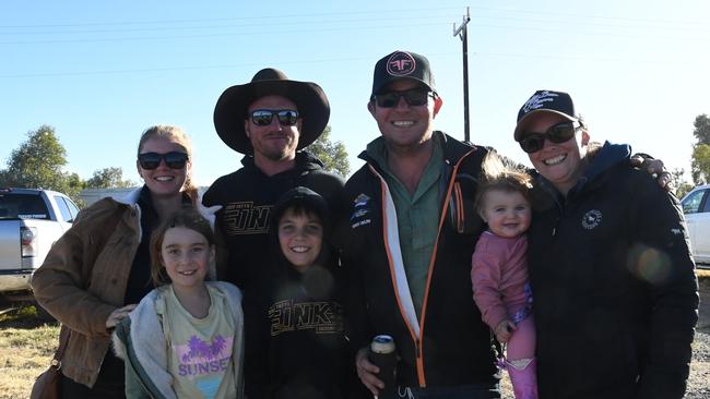 LR: The Condon and Thompson families have travelled from Darwin to watch the Finke Desert Race. Picture: (A)manda Parkinson