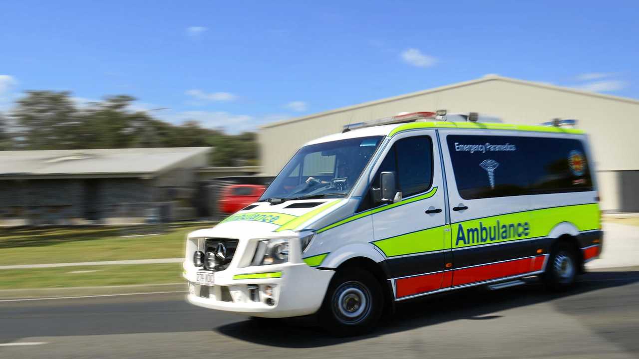 Queensland Ambulance Service paramedics were called to an accident on the New England Highway just north of Stanthorpe this afternoon. Picture: David Nielsen