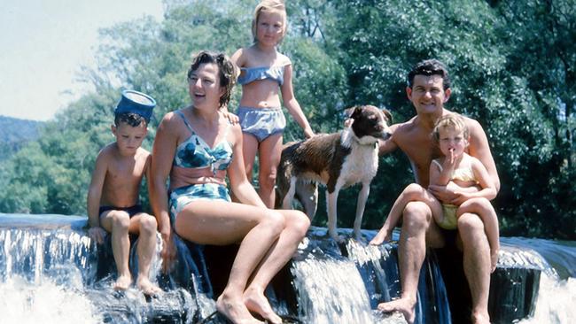 Bob and Hazel Hawke on holiday with their children Stephen, Sue and Ros.