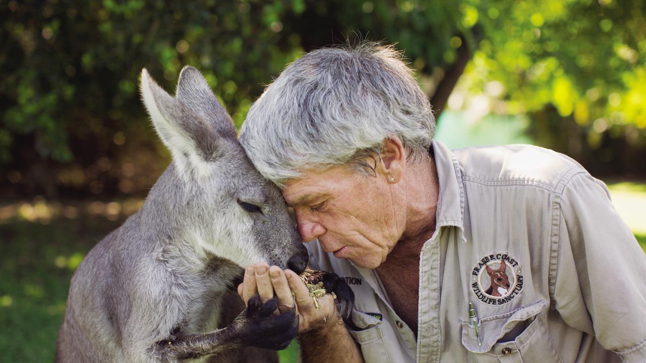 Fraser Coast Wildlife Sanctuary's Ray Revill with Wal.