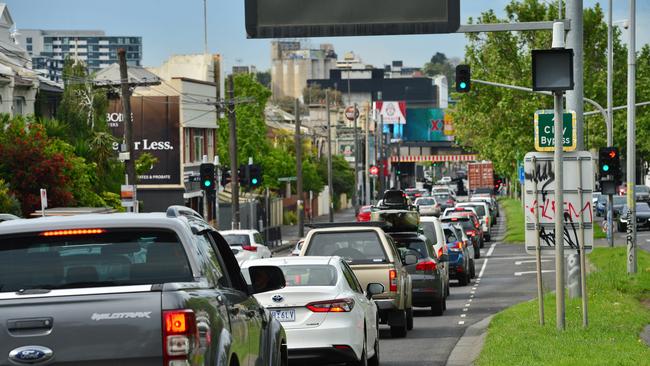 Average peak-hour trips on Hoddle St blew out to nine minutes post-lockdowns in March. Picture: Nicki Connolly