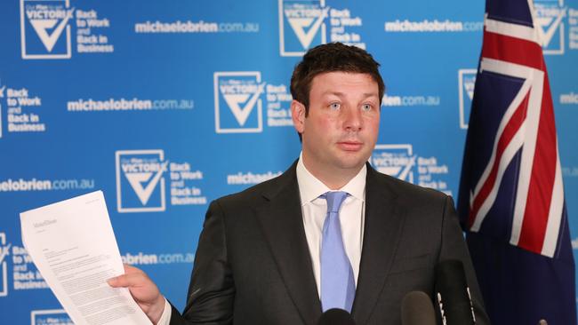 Victorian MP Tim Smith holds a press conference in Melbourne. Picture: NCA NewsWire/ David Crosling