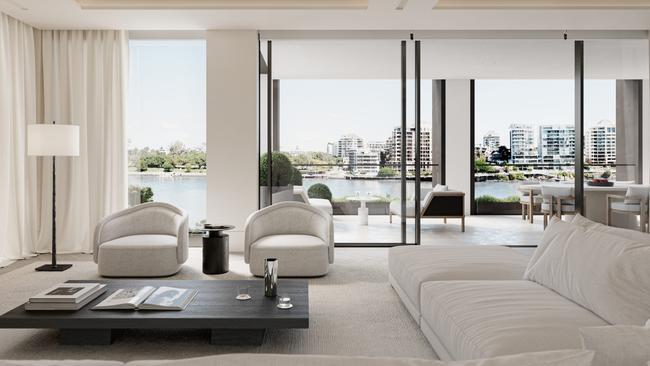 156 Oxlade Drive New Farm interior. The penthouse sold off-the-plan for $11.3m. Picture: Supplied