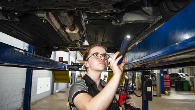 Bo Dangerfield is an apprentice at Toowoomba Automotive. Picture: Kevin Farmer