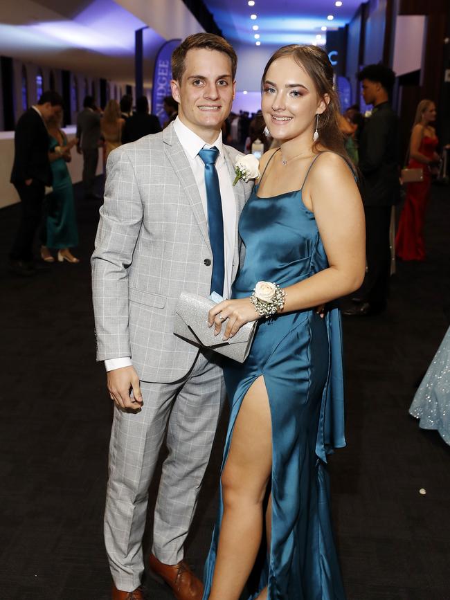 Sean Power and Lauren Giesenberg pictured at the 2021 Nudgee College year 12 formal, Royal International Convention Centre Brisbane 19th of September 2021. (Image/Josh Woning)