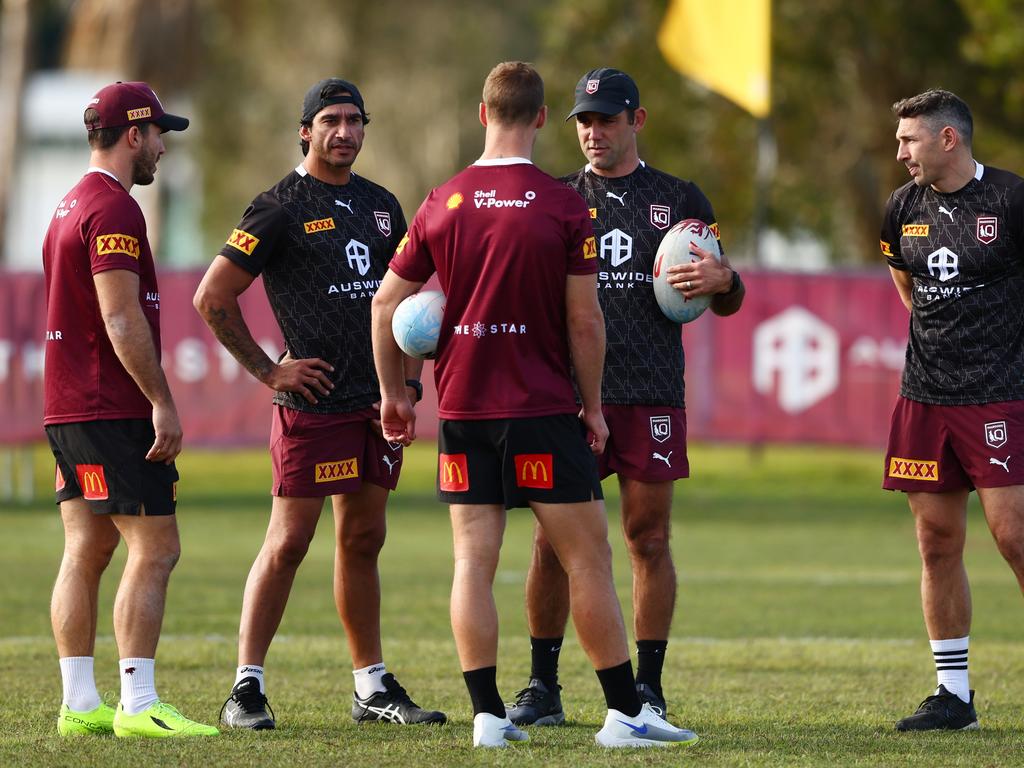 Johnathan Thurston, Smith and Slater during a training session on the Gold Coast.