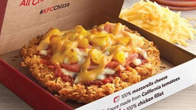 Next-level fast food. KFC has ruled out bringing the “chizza” to Australia. Picture: KFC