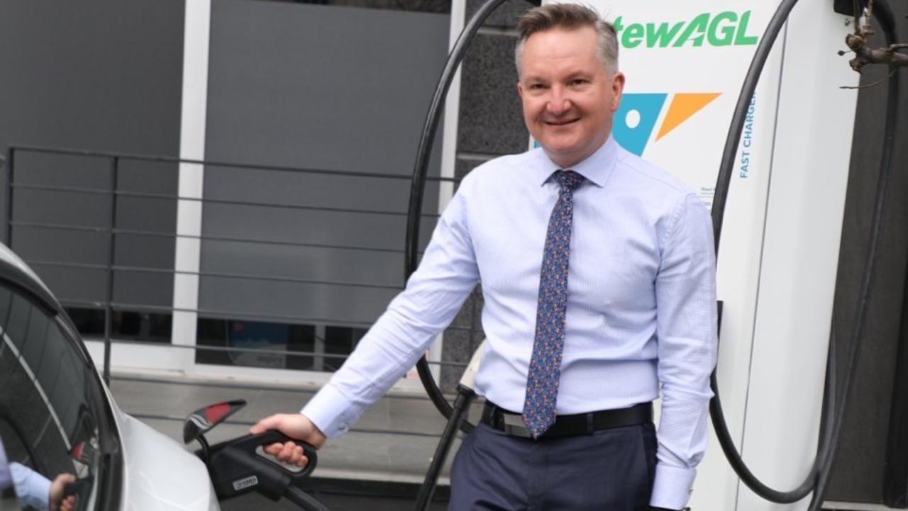 Chris Bowen opens an EV charging station. Picture: X