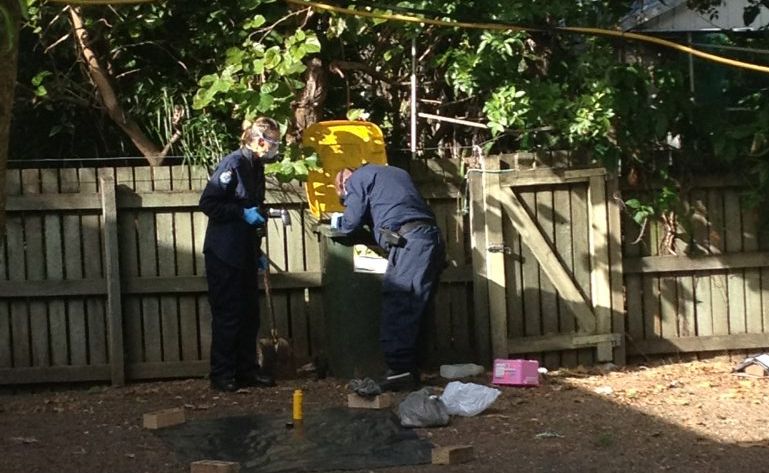 Police carry out a drug raid at Powers St, Bundaberg. Picture: Crystal Jones