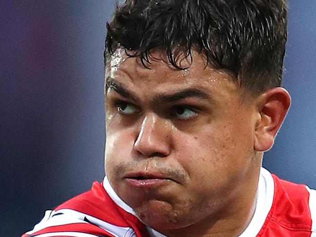 Roosters' Latrell Mitchell during NRL match Sydney Roosters v Canterbury Bulldogs at the SCG. Picture. Phil Hillyard