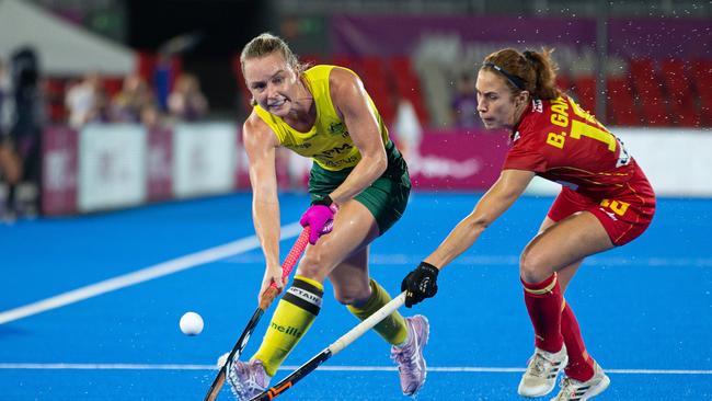 Jane Claxton during the quarterfinal match between Argentina and England on day 11 of the 2022 FIH Hockey Women's World Cup in Terrassa, Spain. Picture: Florencia Tan Jun / Gallo Images