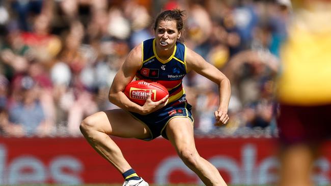 Chelsea Randall in the qualifying final loss to Brisbane. Picture: Michael Willson/AFL Photos via Getty Images