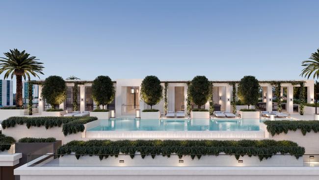 Concept image of pool area at One Earl Lane, Toowong Photo: Supplied