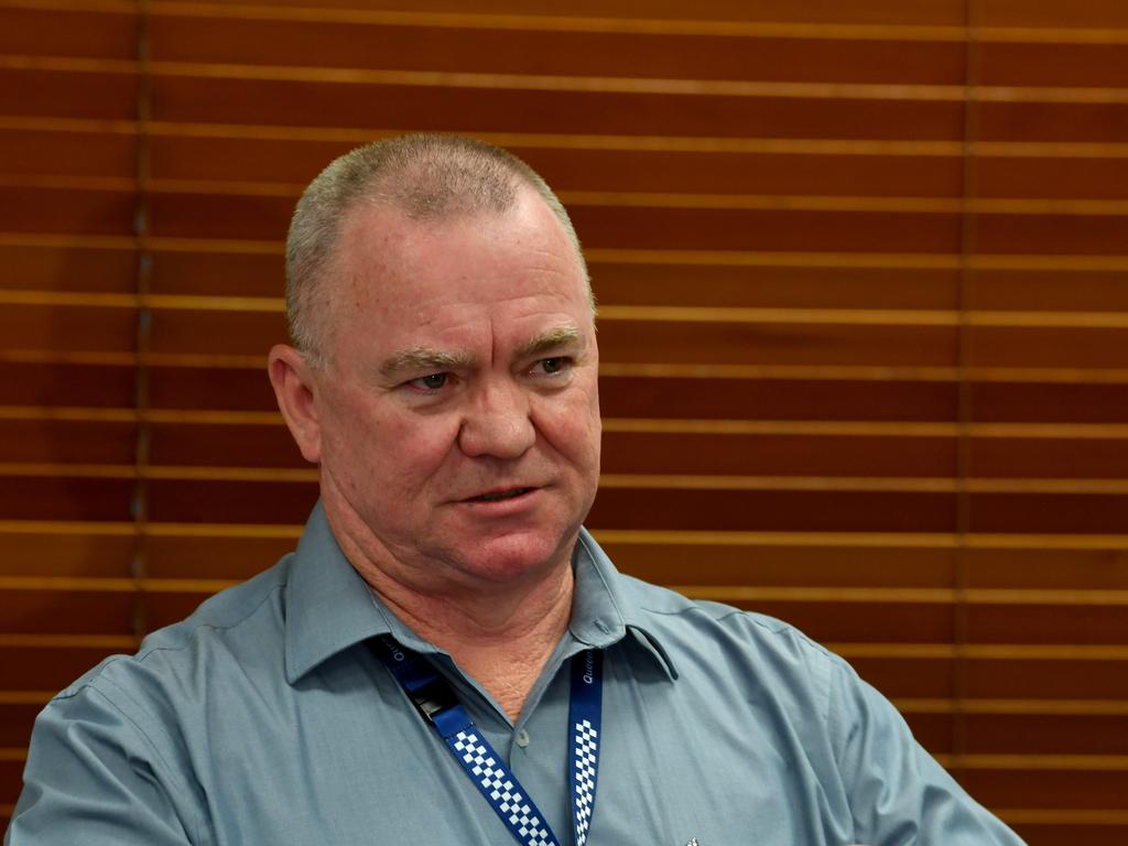 Acting Inspector Chris Hicks at police presser on Mundingburra stabbing. Picture: Evan Morgan