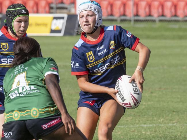 Chloe Pallisier for Clydesdales. Under 19 women, Western Clydesdales vs Ipswich Jets, rugby league. Saturday, March 4, 2023. Picture: Nev Madsen.