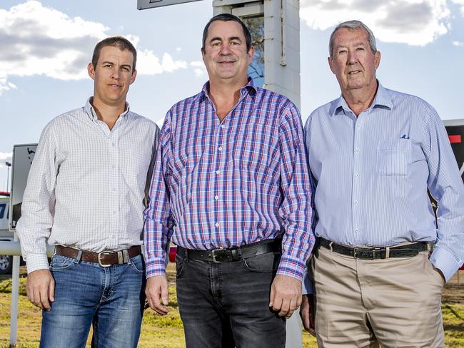 Gold Coast Turf Club board members, Trent Watson, Brett Cook and Arch McDonald. Picture: Jerad Williams