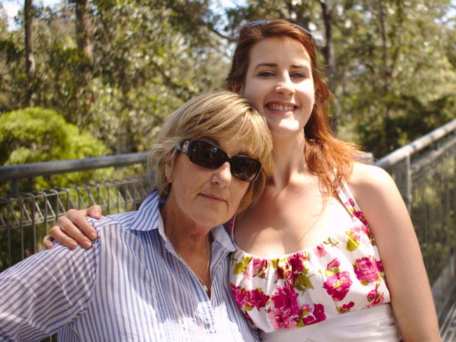 Tasmanian novelist Kate Kruimink pictured with her mother Karen, who made her organ donation wishes explicit to her three adult children around the dinner table while she was fit and well. Her subsequent death was unexpected and sudden, but her children knew exactly what she would have wanted them to do. Picture: supplied.