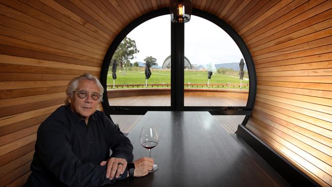 Architect Karl Fender, Founding Partner of Fender Katsalidis, at Levantine Hill Estate Winery in 2020. Picture: Stuart McEvoy/The Australian.