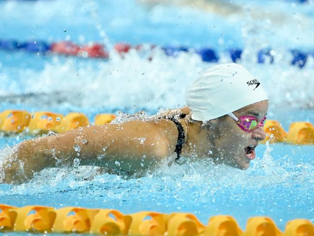 Kaylee McKeown broke the Australian Record in the Womens 200m IM at the Australian Open Championships at the Gold Coast. Picture: Delly Carr