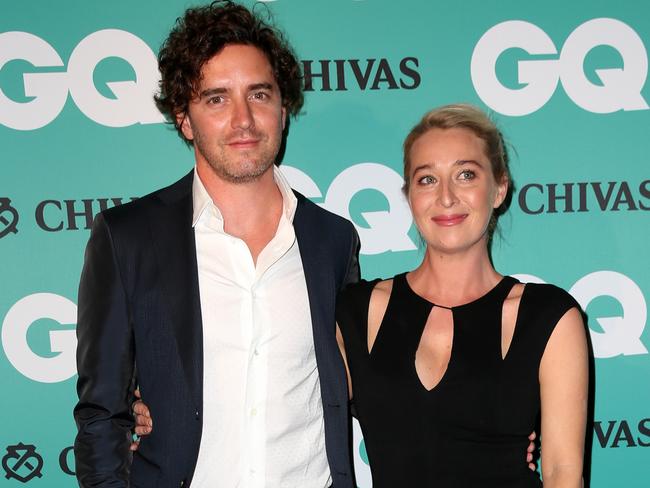 Vincent Fantauzzo and Asher Keddie are besotted with their newborn son Valentino. Picture: Richard Dobson