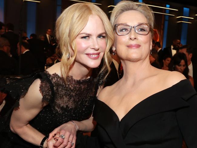 Nicole Kidman and Meryl Streep at the Golden Globes. Picture: Christopher Polk/NBC/NBCU Photo Bank