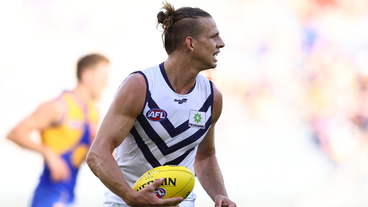 Could Nat Fyfe’s Dockers challenge for a flag in the next three seasons? Picture: Paul Kane