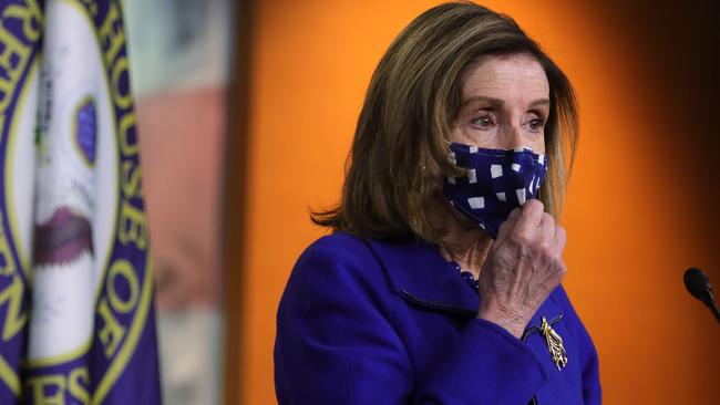 Vindictive Speaker of the House Nancy Pelosi will fail again to have the ex-president convicted. Picture: Alex Wong/Getty Images