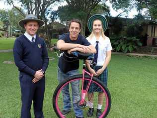 POWERFUL WORDS: Samuel Johnson shares his message with St Luke's Anglican School students Jake Scott and Emma Liebenberg. Picture: Contributed