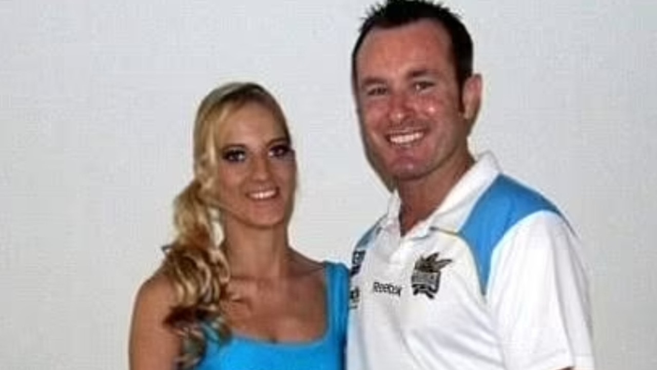 Jayden Moorea, aka Dan Shearin, with his 21-year-old cheerleader girlfriend Breeana Robinson. Picture: Supplied