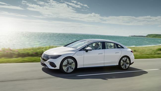 The Mercedes-EQ EQE sedan delivers traditional luxury appeal.