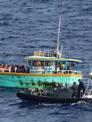 Australian border officials intercept a boat carrying 29 Sri Lankans heading for Australia.