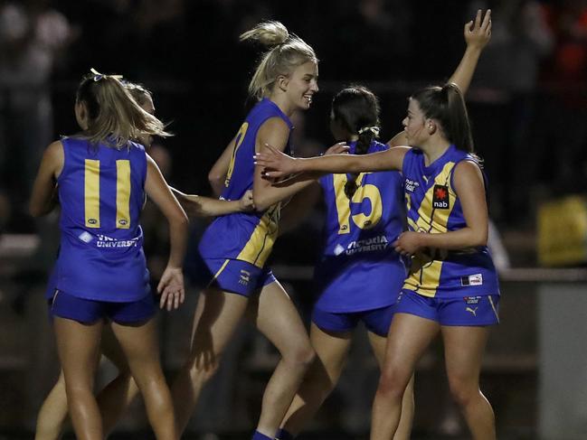 Grieves was part of the Jets premiership team last season, kicking a goal in the final against Dandenong. (Photo by Darrian Traynor/AFL Photos/Getty Images)