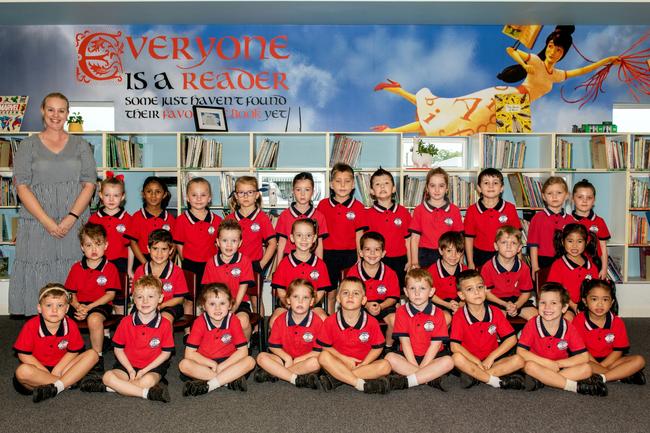 St Francis Xavier Catholic Primary School 2022 Prep class. (L-R) Back row: Mrs Brown, Claire, Arohi, Isla, Zoe, Lydia, Jonathan, Archer, Hayley, Jack, Harriett, Dempsey; middle row: Oscar, Theo, Reuben, Harvey, Lachlan, Oliver, Henry, Janella; front row: Archibald, Finn, Willow, Evelyn, William, Carter, Madden, Oliver, Sophia. Picture: Michaela Harlow MKY2022PREP