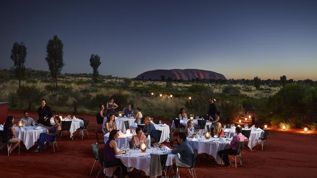 Sounds of Silence dinner experience in front of the gorgeous Uluru setting.