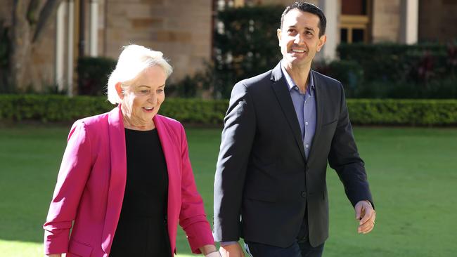 Shadow Health Minister Ros Bates and Opposition David Crisafulli. Picture: Liam Kidston