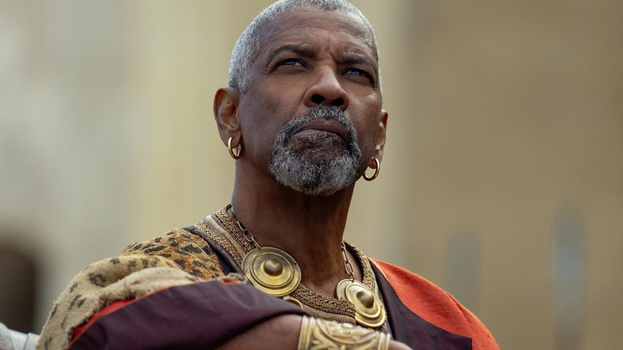 Denzel Washington as Macrinus, probably the best character in Gladiator II.