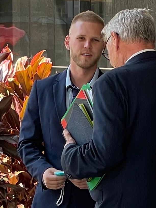 Luke Reino Siponen, who admitted to supplying more than two ounces of cocaine, outside Newcastle Local Court. Picture: Dan Proudman