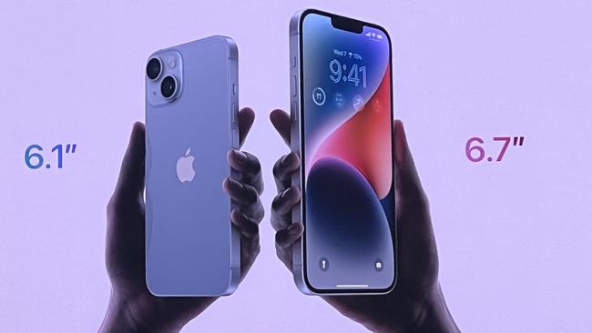 The new Apple iPhone 14 and Apple iPhone 14 Max. Picture: Supplied