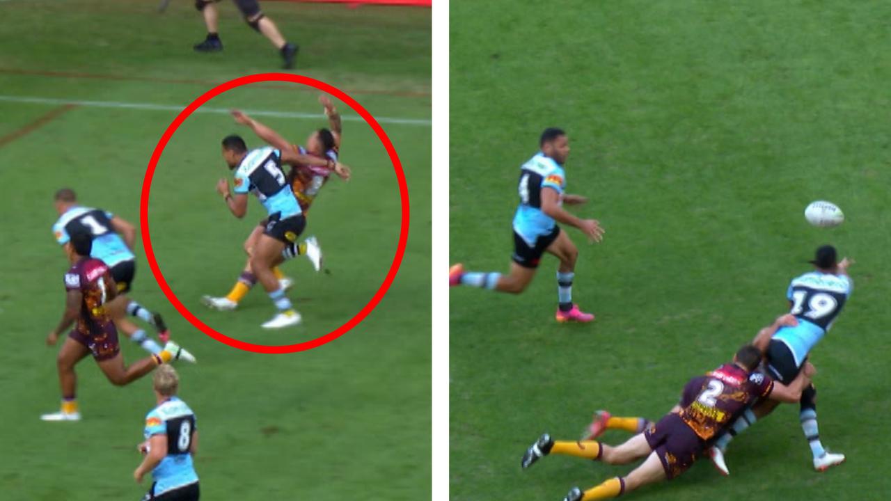 Ronaldo Mulitalo was lucky to get away with a professional foul, while the Sharks were almost given a try despite a clear forward pass.