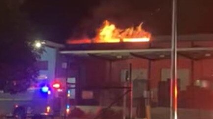 Images have emerged on social media of the factory fire at Ormeau. Picture: Facebook/Jasmin Cross